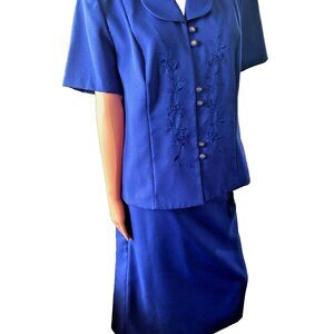 Miss Dorby skirt suit size 16 Royal Blue